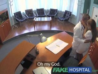 FakeHospital exceptional x rated film with medical person and nurse in patient waiting room