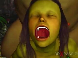 绿色 怪物 ogre 乱搞 硬 一 libidinous 女 goblin arwen 在 该 enchanted 森林