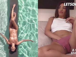 BFFs Carolina Abril & Penelope Cross Enjoy Nasty Lesbian Fuck By The Pool - A young lady KNOWS