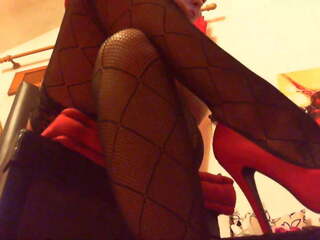 Attractive Stockings Play and Red Heels for Your Fetish Desire