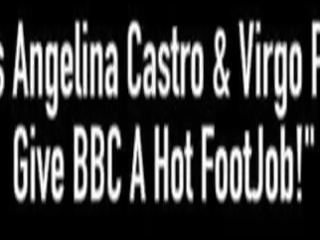 Mollige vrouwen angelina castro & virgo peridot geven bbc een elite footjob&excl;