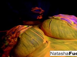 Busty Natasha Nice Shoots A Fun and enchanting Black Light film