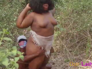 Local Village girlfriend With A ssbbw Ass Gives Blowjob And Fucked By the Watchman in the Bush With His Big Black Cork Hardcore Somewhere in Africa