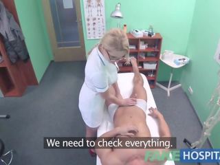 Fake Hospital Fit boy cums over hot blonde nurses tits immediately afterwards fucking her