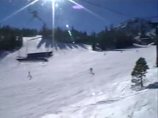 Voluptuous brunette fucked hard 10 min after snowboarding