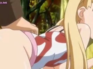 Blondinė mažutė anime gauna pounded