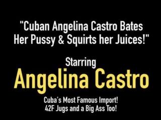 쿠바의 안젤리나 카스트로 베이츠 그녀의 고양이 & 분출 그녀의 주스!