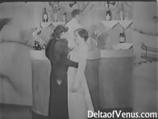 Vintáž sex film od the 1930s ffm trojka nudista bar