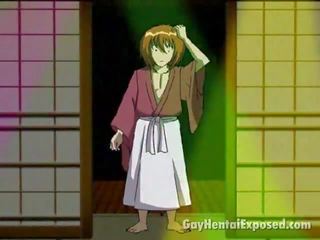 Provocative Anime Gay Exposing His desirable Body